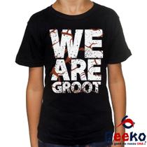 Camiseta Infantil We Are Groot 100% Algodão Guardiões da Galáxia Nós Somos Groot Geeko Camiseta Infantil We Are Groot 100% Algodão Guardiões da Galáxia Nós Somos Groot Geeko
