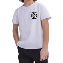Camiseta Infantil West coast chopper cruz negra brasao