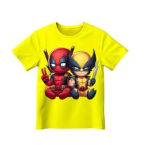 Camiseta Infantil wolverine e deadpool Camiseta Premium