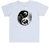 Camiseta Infantil Yin e Yang Raposas