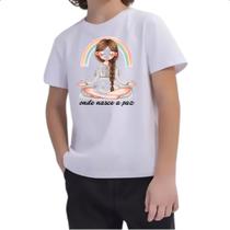 Camiseta Infantil Yoga onde nasce a paz Camiseta Infantil Yoga onde nasce a paz
