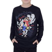 Camiseta Infanto Juvenil Brandili One Piece Preta - 5555 Camiseta Infanto Juvenil Brandili One Piece Preta - 5555