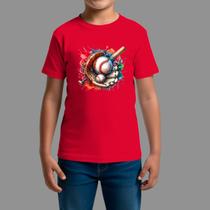 Camiseta Infatil 100% Algodão Casual Confortável Gola Redonda Luva Bais