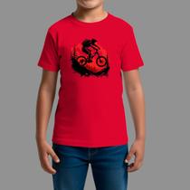 Camiseta Infatil Algodão Casual Estilosa Manga Curta Bike Mont