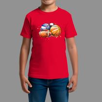 Camiseta Infatil Algodão Casual Moda De Rua Manga Curta Tres Esporte