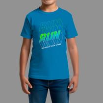 Camiseta Infatil Básica Masculina Streetwear Casual Gola Redonda Run
