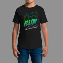 Camiseta Infatil Básica Masculina Streetwear Casual Gola Redonda Run