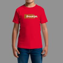 Camiseta Infatil Básica Masculina Streetwear Moda De Rua Gola Redonda Brooklin Green