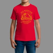 Camiseta Infatil Streetwear Básica Casual Manga Curta Red Mount