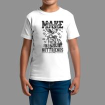 Camiseta Infatil Streetwear Casual Estilosa Manga Curta Gola Redonda Make