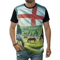 Camiseta Inglaterra Bandeira País Inglês Britânico Campo