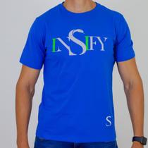 Camiseta Insify Logo Snake Azul 100% Algodão