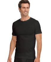 Camiseta íntima masculina Jockey Classic com gola redonda preta GG pacote com 3