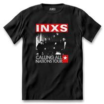 Camiseta INXS Calling All Nations Preta(G) Abandon Crew (M) - UNIVERSAL MUSIC