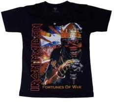 Camiseta Iron Maiden Fortunes Of War Preta Eddie Heavy Metal Rock Classic EPI103 RCH