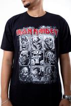 Camiseta Iron Maiden Jornal Caveiras Camisa Estampada Banda Heavy Metal Básica Unissex