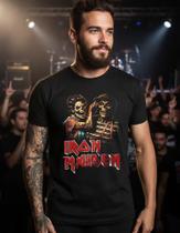 Camiseta Iron Maiden Masculina Preta Estampa Rock Heavy Meta Camiseta Iron Maiden Masculina Preta Estampa Rock Heavy Meta