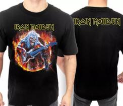 Camiseta Iron Maiden Of0090 Blusa Banda Oficial Licenciado Banda de Rock BM