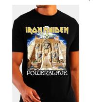 Camiseta Iron Maiden Powerslave Eddie Esfinge Oficial Adulto e Extra G1 Plus Size OF0068RCH
