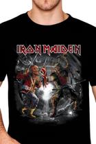Camiseta Iron Maiden Trooper Senjutsu Blusa Adulto Oficial Licenciado Banda de Rock Unissex Of0196