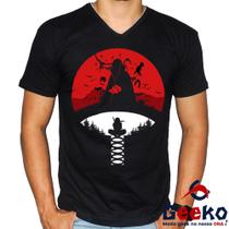 Camiseta Itachi Uchiha 100% Algodão Naruto Akatsuki Geeko