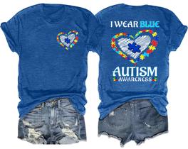 Camiseta Ithalt Autism Awareness para mulheres usa azul para mães autistas Camiseta Ithalt Autism Awareness para mulheres usa azul para mães autistas