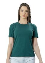 Camiseta Ixória Básica Feminina Gola Redonda Verde Escuro Camiseta Ixória Básica Feminina Gola Redonda Verde Escuro
