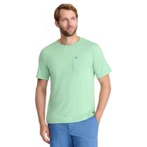 Camiseta IZOD Saltwater Soft Wash con Bolsillo, Cuello Redondo, Talla Grande, Verde Prado