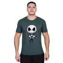 Camiseta Jack Caveira Bruxos Fio Penteado Adulto Masculino Feminino