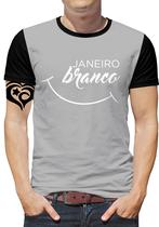 Camiseta Janeiro Branco PLUS SIZE Masculina Blusa Sorriso
