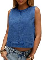 Camiseta jeans Cicy Bell feminina de verão sem mangas Camiseta jeans Cicy Bell feminina de verão sem mangas