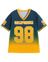 Camiseta Jersey Unissex LOMON Amarela e Verde em Gradiente 98 XL