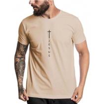 Camiseta Jesus Cristo Cruz Evangélica Cristã Camisa Religiosa 100% Algodão Malha 30.1 Unissex