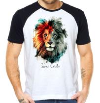 Camiseta jesus cristo leão camisa fé religião religioso - Mago das Camisas