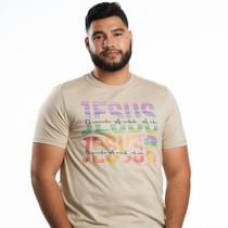 Camiseta Jesus Frase Cristã Estampa Colorida Unissex Confortável Estilo Casual Moderna Premium