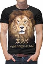 Camiseta Jesus PLUS SIZE Gospel Masculina Blusa Leão de Judá