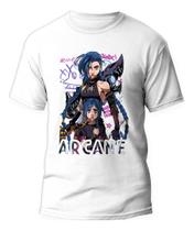 Camiseta Jinx League Of Legends Arcane V01 Camisa Algodão