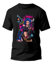 Camiseta Jinx League Of Legends Arcane V02 Camisa Algodão
