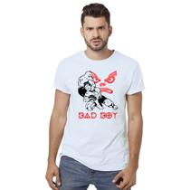 Camiseta Jiu-jitsu Bad Boy Camisa Personalizada Blusa Adulto Algodão com Poliéster