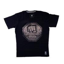 Camiseta Jiu Jitsu Koral MMA Octógono Preta Cinza