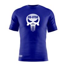 Camiseta Jiu Jitsu Skull - Dry Fit UV-50+ - Azul