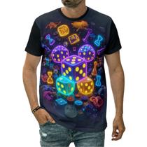 Camiseta Jogo De Dados Estratégia Tabuleiro Aventura Sorte Camiseta Jogo De Dados Estratégia Tabuleiro Aventura Sorte