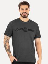 Camiseta John John Masculina JJ Basic Logo Stone Cinza Escuro