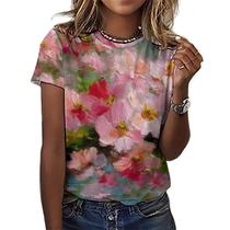 Camiseta joo meryer feminina Starry Night Art Painting rosa 4GG