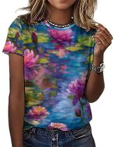 Camiseta Joo Meryer Starry Night Art Painting para mulheres