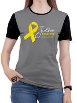 Camiseta Julho Amarelo Feminina blusa Cinza