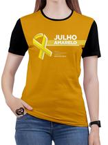 Camiseta Julho Amarelo Feminina blusa Laço - Alemark