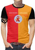 Camiseta Junho Laranja e Vermelho PLUS SIZE Masculina Blusa