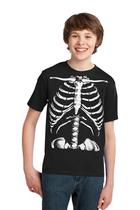 Camiseta juvenil Ann Arbor Skeleton Rib Cage preta
