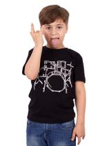Camiseta Juvenil Bateria Line Drum Preta